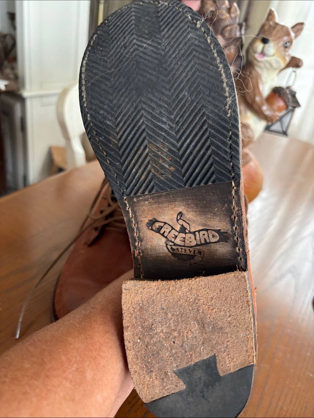 Tan Leather Lace-Up Boots - Picture 7 of 9